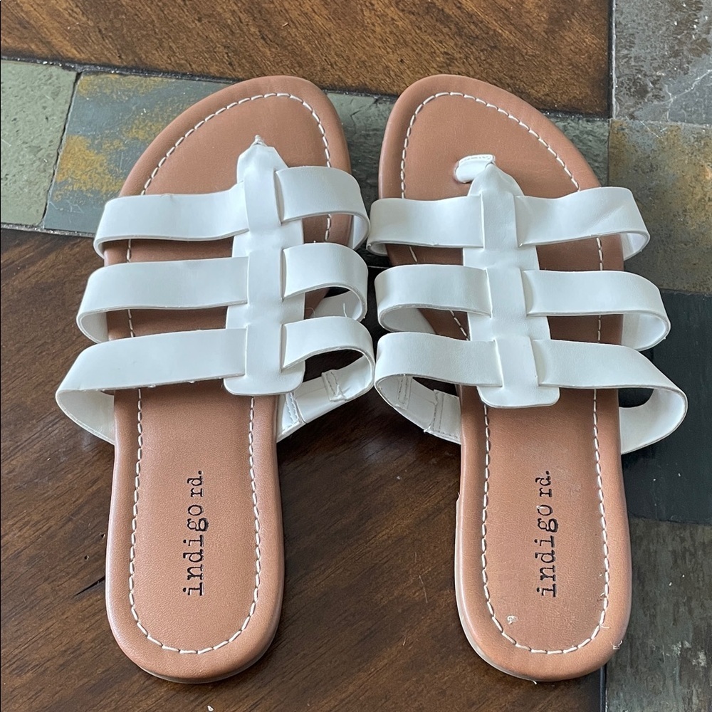 Indigo Women's White Strappy Sandals